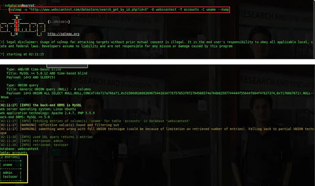 Dumping the values of the column.
